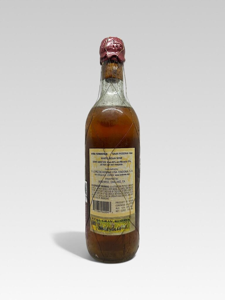 R LOPEZ DE HEREDIA VINA TONDONIA BLANCO GRAN RESERVA 1964 - View 2 | Rotamagus Wines